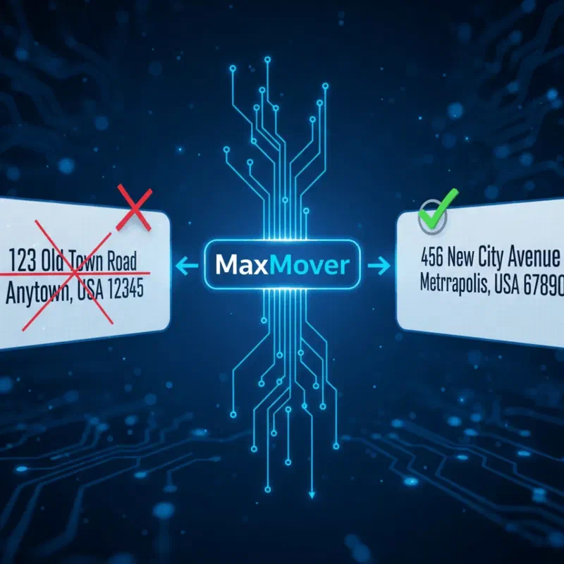 MaxMover moving a record from an old address to a new one